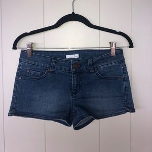 dark wash denim shorts